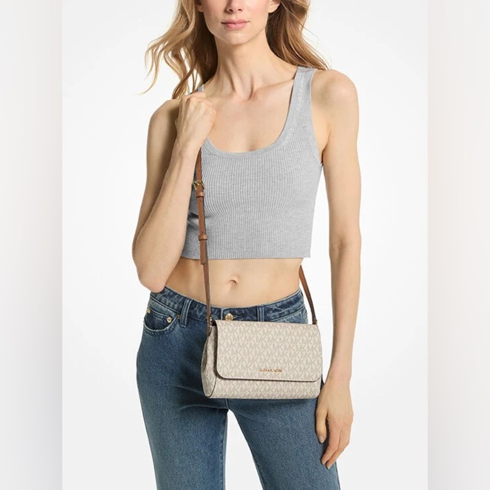 Michael Kors Medium Convertible Crossbody Bag MK vanilla monogram